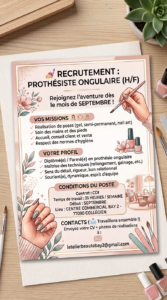 💅 Offre d’Emploi : Prothésiste Ongulaire (H/F) Logo de 💅 Offre d’Emploi : Prothésiste Ongulaire (H/F)
